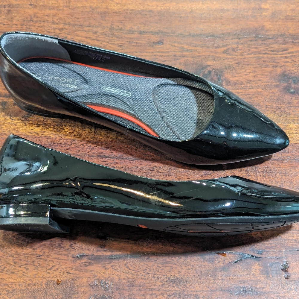 Rockport Total Motion Adelyn Ballet Flat- Black Patent- Size 9 EUC